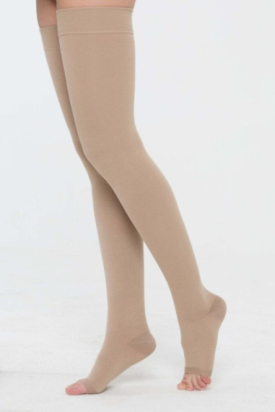 Чулки (1) до бедра без мыска №3 с силиконом крем ЧККВ     купить в Саратове